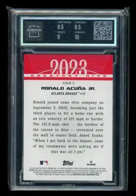 2024 Topps 2023 Greatest Hits Ronald Acuña Jr. #23GH-8 Baseball Arena Club 9 - Baseball Card Single