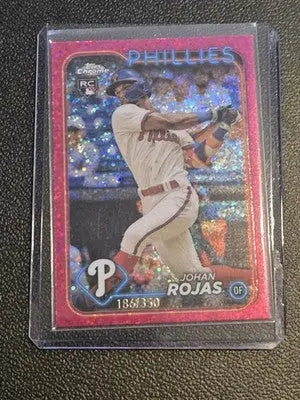 2024 Topps #209 Johan Rojas RC Pink Refractor 186/350 - Baseball Card Single