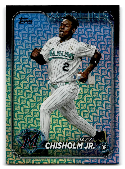 Jazz Chisholm Jr. baseball card from 2024 Topps Easter Holiday Marlins collection