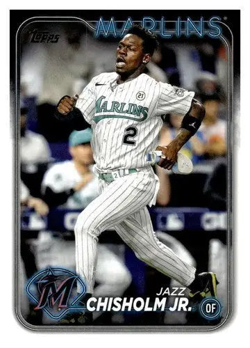 Jazz Chisholm Jr. baseball card with original gloss, NM-MT Marlins, 2024 Topps #223