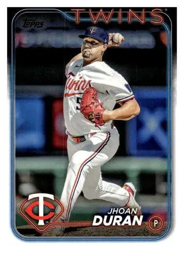 Baseball card featuring Jhoan Duran NM-MT from 2024 Topps #227 Twins ID 68336