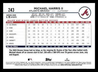 2024 Topps #243 Michael Harris II - Baseball Card Single