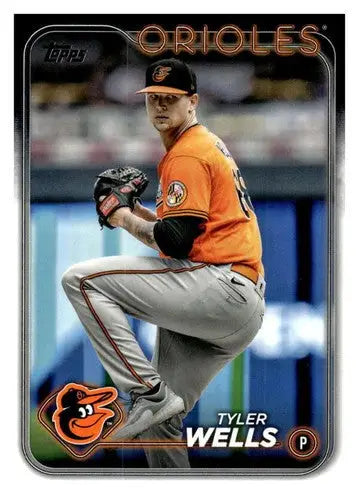 Tyler Wells baseball card with original gloss from 2024 Topps NM-MT Orioles