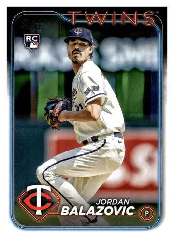 Original gloss Jordan Balazovic rookie Twins baseball card from 2024 Topps #263