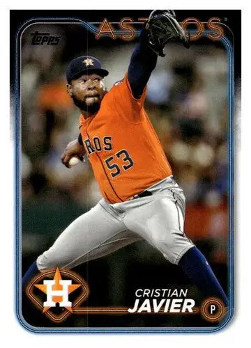 Cristian Javier baseball card with original gloss, 2024 Topps #269 NM-MT Astros