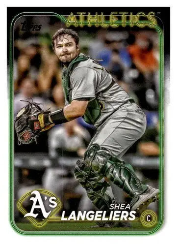 Original gloss Shea Langeliers baseball card 2024 Topps NM-MT Athletics ID 71197