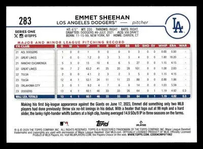 2024 Topps #283 Emmet Sheehan - Baseball Card Single