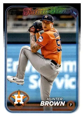 Hunter Brown baseball card from 2024 Topps Future Stars series with original gloss