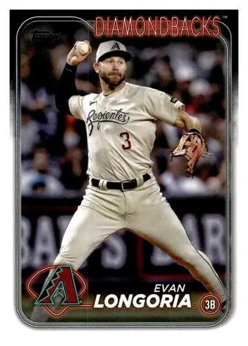Evan Longoria baseball card from 2024 Topps #304 with original gloss in Diamondbacks design