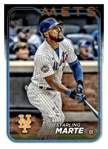 Original gloss Starling Marte baseball card from 2024 Topps #317 Mets ID:68407