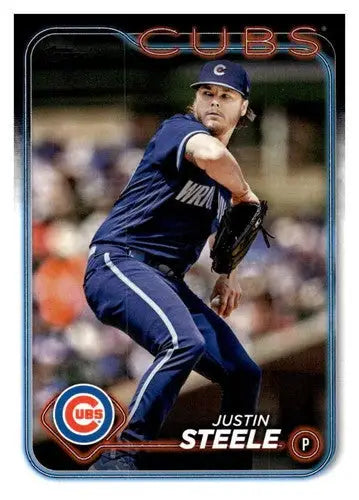 Original gloss Justin Steele baseball card 2024 Topps NM-MT Cubs ID 73954