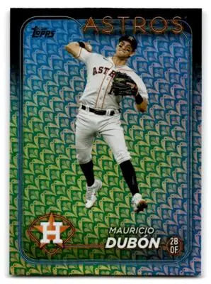 Baseball trading card featuring Mauricio Dubón from 2024 Topps Holiday Series One