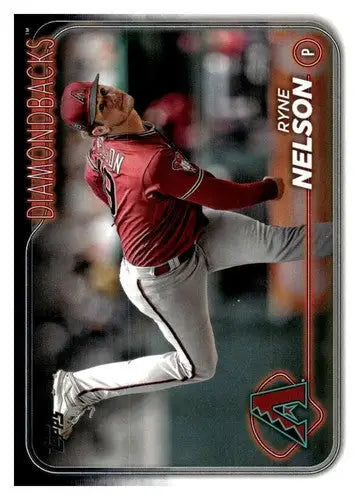 Original gloss baseball card of Ryne Nelson NM-MT from 2024 Topps #334 Diamondbacks
