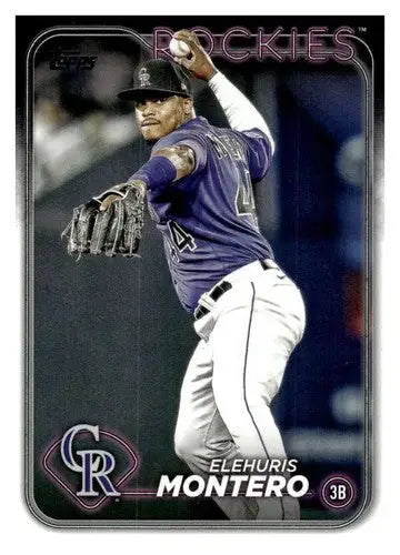 Elehuris Montero baseball card with original gloss, 2024 Topps NM-MT Rockies image