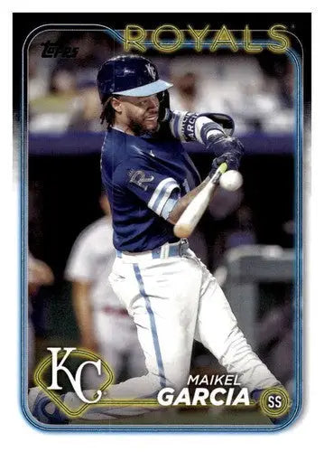 Baseball card featuring Maikel Garcia with original gloss from 2024 Topps #342 Royals