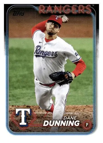 Dane Dunning baseball card with original gloss, 2024 Topps NM-MT Rangers ID 68425