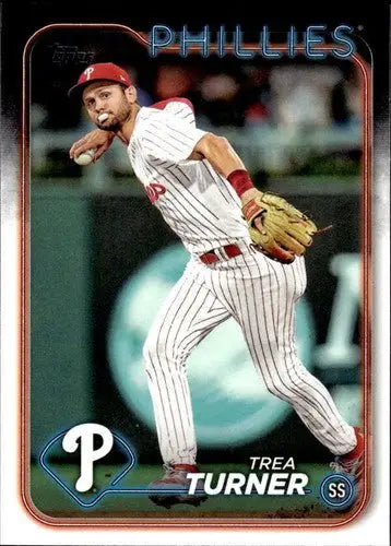 Original gloss baseball card featuring Trea Turner NM-MT Phillies 2024 Topps #352