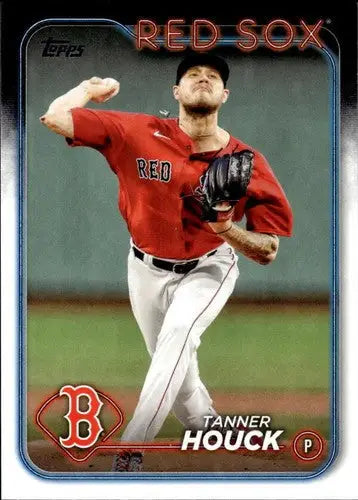 Tanner Houck baseball card featuring original gloss from 2024 Topps Red Sox collection