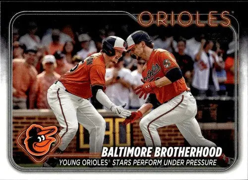 Baltimore Brotherhood Orioles baseball card with original gloss, 2024 Topps #378 NM-MT