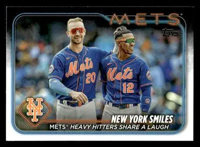 2024 Topps #38 New York Smiles: Mets Heavy Hitters Share a Laugh - Baseball Card Single
