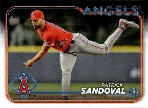 Original gloss Patrick Sandoval baseball card 2024 Topps NM-MT Angels ID 71320