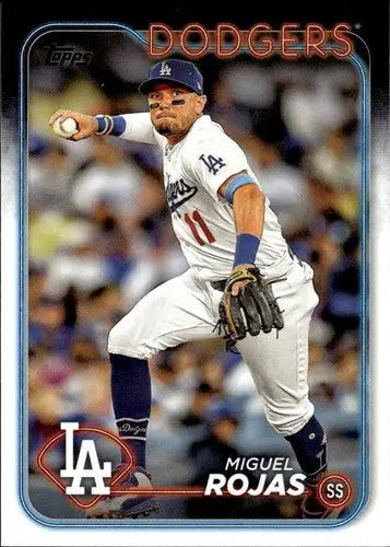 Miguel Rojas baseball card with original gloss from 2024 Topps Dodgers series