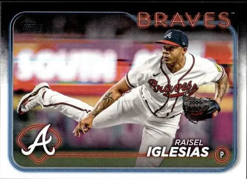 Baseball card featuring Raisel Iglesias from 2024 Topps NM-MT Braves ID 71236