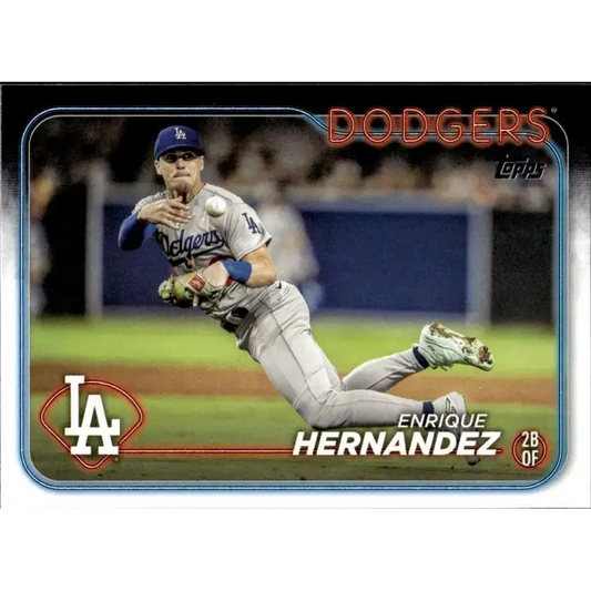 2024 Topps #398 Enrique Hernandez NM-MT Los Angeles Dodgers Baseball Card - Baseball Card Single