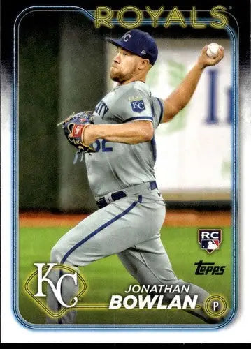 Baseball card featuring Jonathan Bowlan rookie Royals from 2024 Topps NM-MT ID 71326
