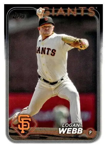 2024 Topps Logan Webb baseball card with original gloss featuring Giants and simply Sandoval