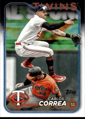 Original gloss baseball card of Carlos Correa NM-MT from 2024 Topps #400