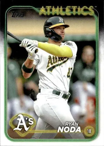 Original gloss baseball card of Ryan Noda NM-MT from 2024 Topps #404 Athletics