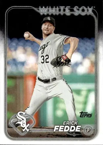 Baseball card of Erick Fedde in original gloss from 2024 Topps White Sox series