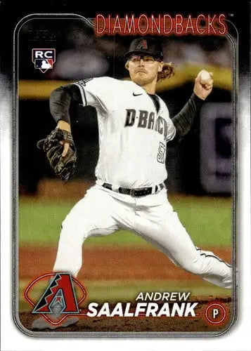 Original gloss baseball card of Andrew Saalfrank rookie Diamondbacks 2024 Topps #406