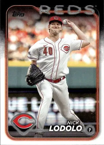 Baseball trading card of Nick Lodolo NM-MT from 2024 Topps Reds ID 71354