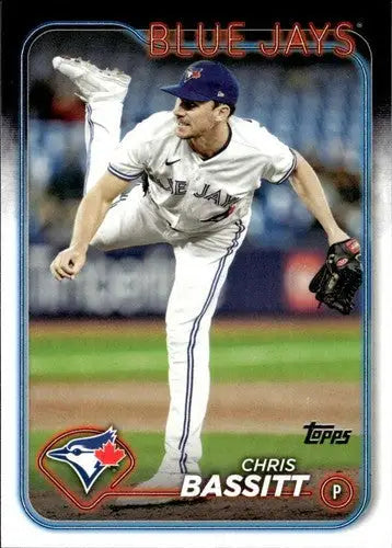 Original gloss Chris Bassitt Blue Jays baseball card from 2024 Topps #419 NM-MT