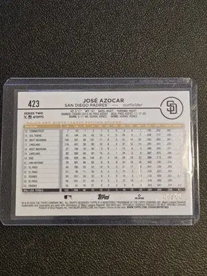 2024 Topps #423 José Azocar Holiday Beach Umbrellas - Baseball Card Single