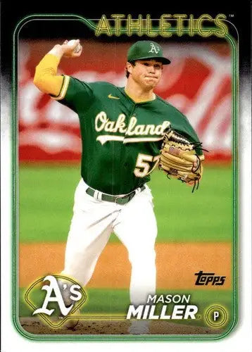 2024 Topps Mason Miller baseball card with original gloss featuring Mason Miller and simply sandoval
