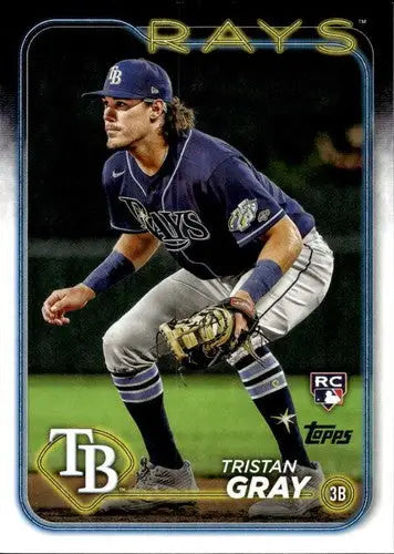 2024 Topps baseball card featuring Tristan Gray rookie Rays with original gloss ID 71393