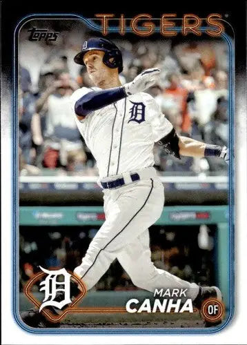 Original gloss baseball card of Mark Canha NM-MT from 2024 Topps #486 Tigers