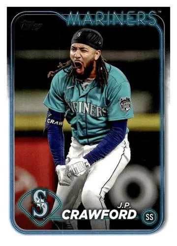 Original gloss J.P. Crawford Mariners baseball card 2024 Topps NM-MT Crawford NM-MT