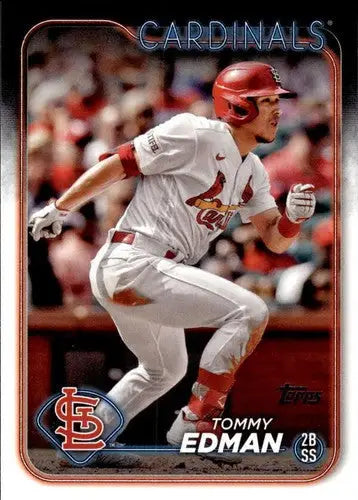 Baseball trading card of Tommy Edman with original gloss, 2024 Topps NM-MT Cardinals