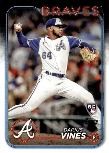 Baseball trading card of Darius Vines rookie Braves from 2024 Topps #493