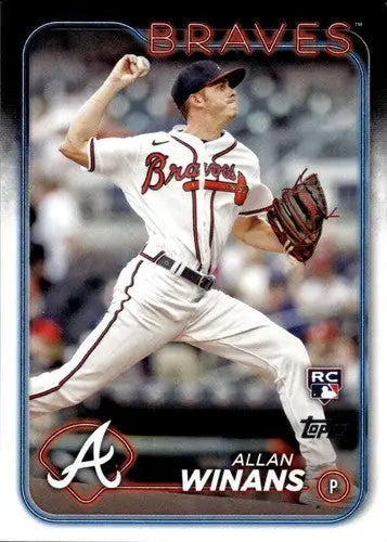 2024 Topps Allan Winans rookie Braves baseball card with original gloss in NM-MT condition