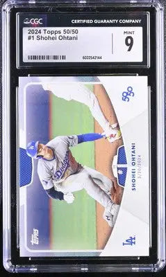 Certified Shohei Ohtani baseball card graded Mint 9 from 2024 Topps 50/50 series
