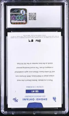 Graded Shohei Ohtani baseball card from 2024 Topps 50/50 series CGC 9