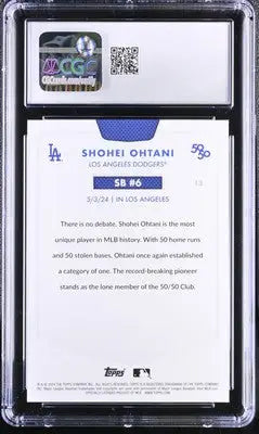 Graded Shohei Ohtani baseball card from 2024 Topps 50/50 series CGC 9