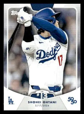 Shohei Ohtani baseball card in Dodgers uniform from 2024 Topps 50/50 series