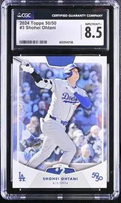 Graded 2024 Topps Shohei Ohtani baseball card CGC 8.5 featuring Shohei Ohtani