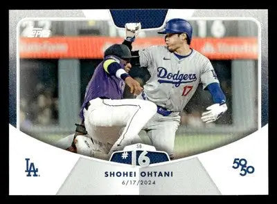 Baseball trading card of Shohei Ohtani from 2024 Topps 50/50 series